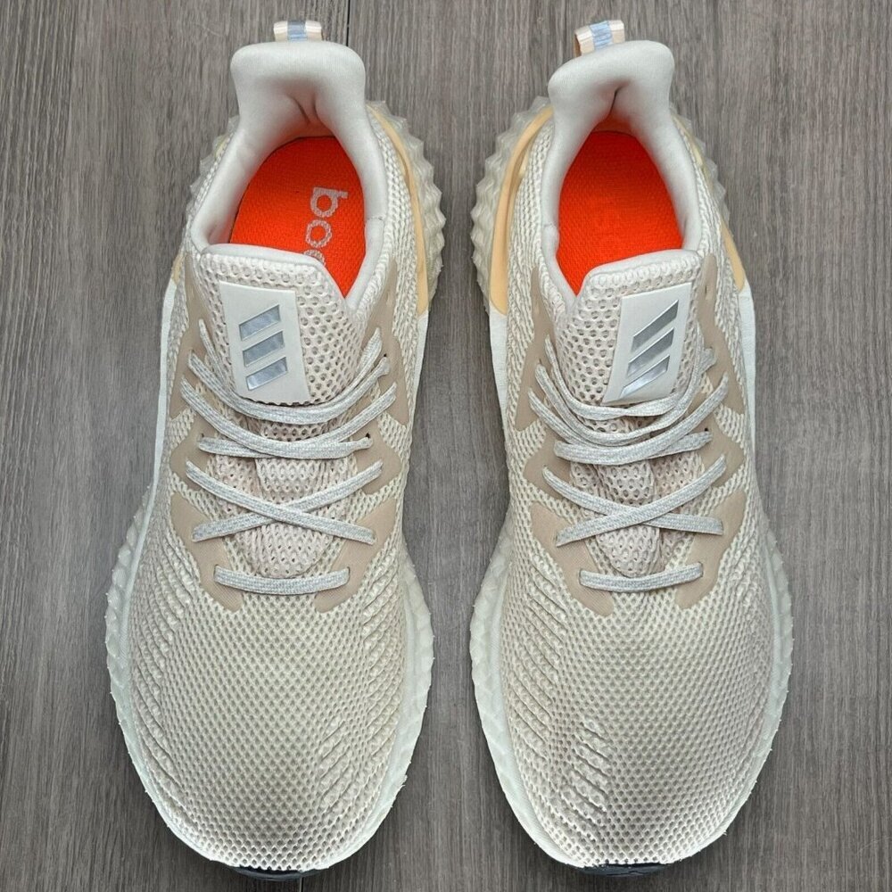 Adidas Shoes Mens 7.5 Alphaboost Ecru Tint 'Glow Orange' Running Sneakers G28565 - Picture 7 of 12